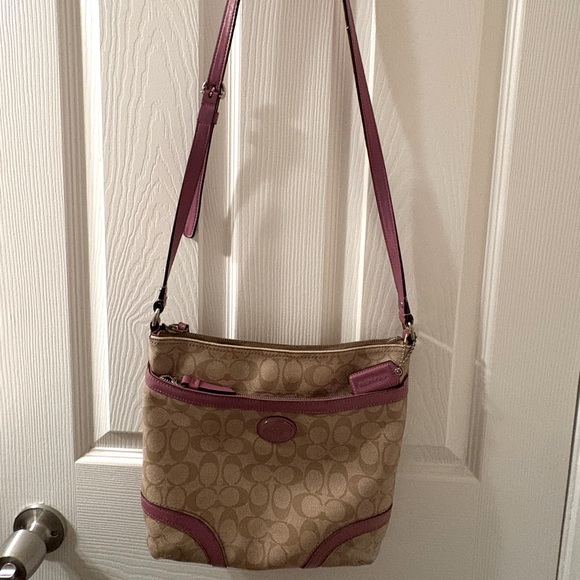 Coach Beige and Lavender Crossbody Bag - Picture 1 of 14